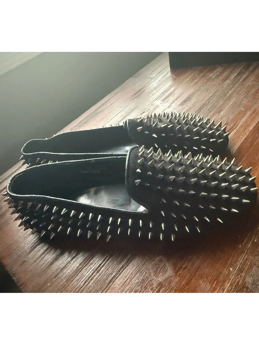 Unite Black Suede Loafers sz 9 with Silver Spikes [COPY]